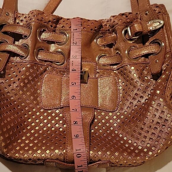 Jimmy Choo Tan Metallic Riki Shoulder Bag - Picture 14 of 14